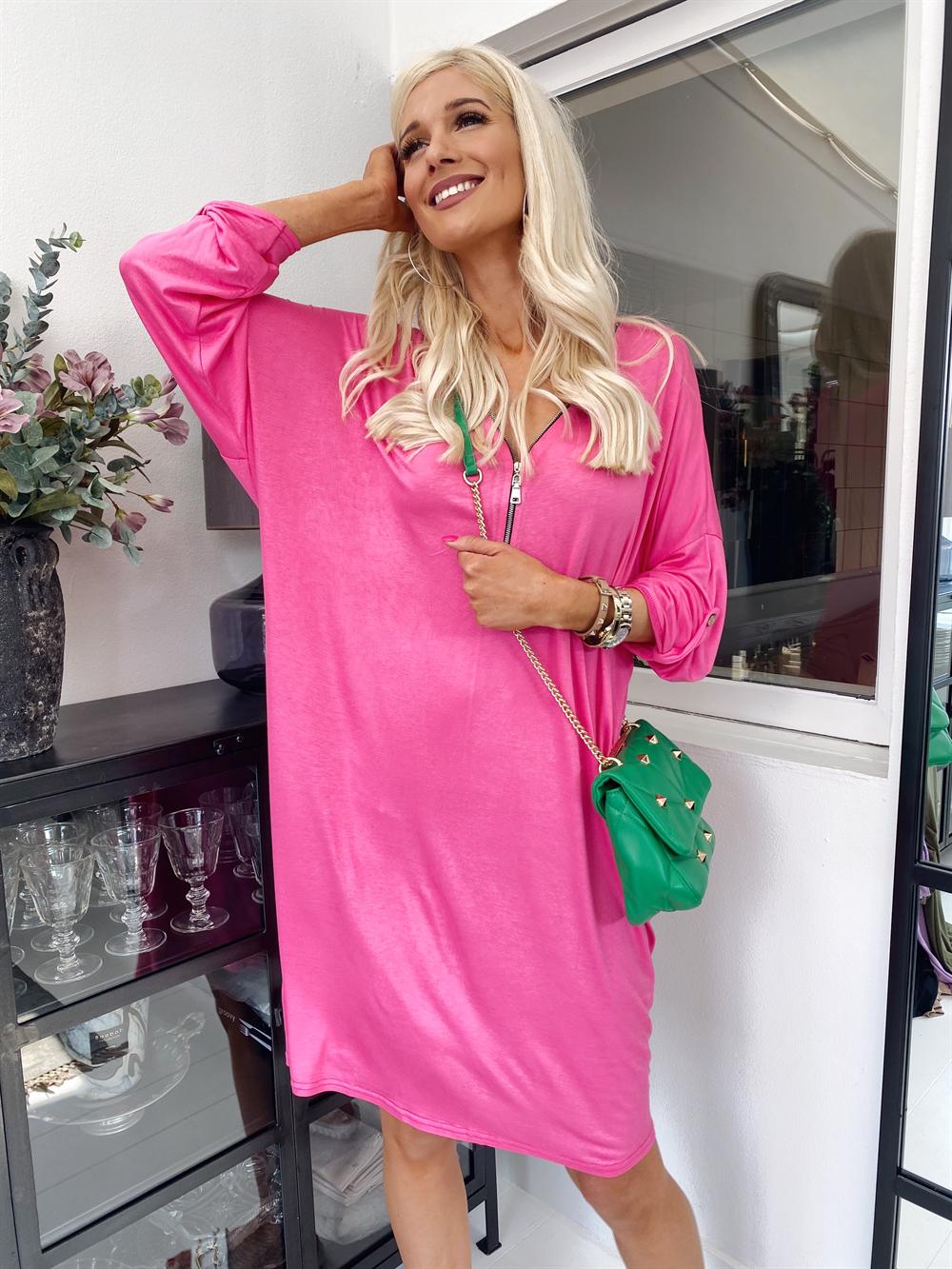 Timian - Mjuk tunika klänning med dragkedja